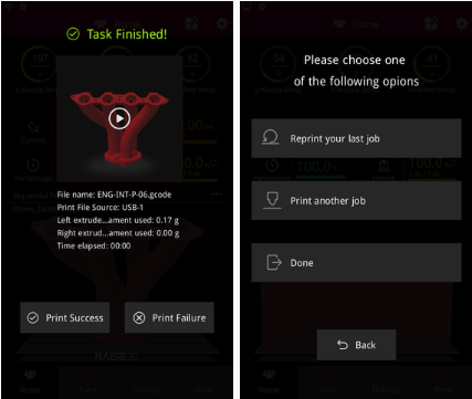 Print Completion interface