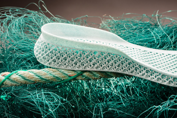 3D printed midsole produced by Adidas using recycled PET filament