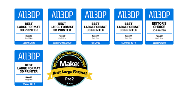 Raise3D Pro2 Series Auszeichnungen